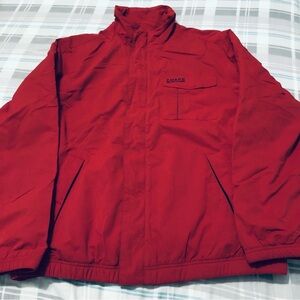 Chaps Ralph Lauren Classic Winter Jacket Red/Navy Blue Size Medium Fleece Lined